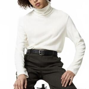 Uniqlo HEATTECH Fleece T-Shirt | Turtleneck NWT Off White Small